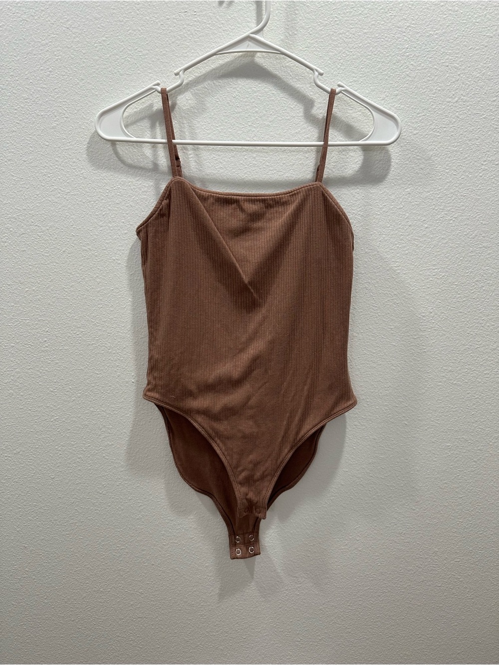Women’s xs Ribbed Brown One-Piece Bodysuit sleeveless